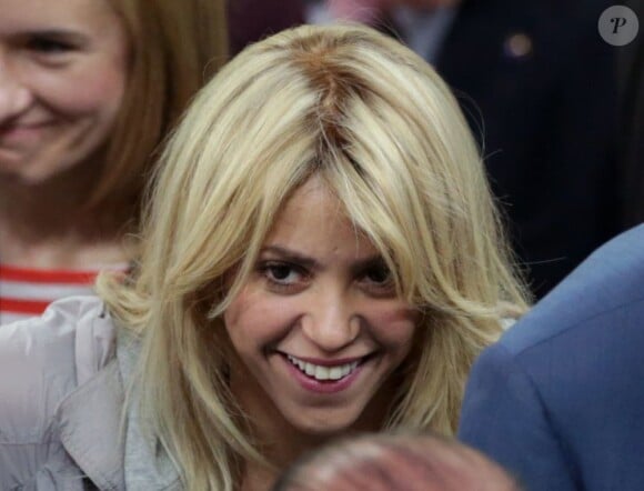 Shakira lors de l'Euro 2012 et un match de la sélection espagnole le 18 juin 2012 à Gdansk en Pologne