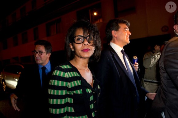 Arnaud Montebourg et Audrey Pulvar à La Bellevilloise à Paris le 9 octobre 2011