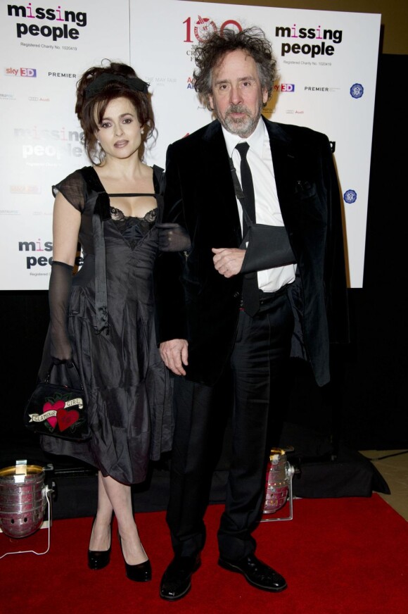 Une ravissante Helena Bonham-Carter au bras de son compagnon Tim Burton lors la soirée London Critics Circle Film Awards à Londres, le 20 janvier 2013.