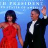 Barack Obama avec son épouse Michelle lors du bal organisé pour fêter son second mandat à la tête des Etats-Unis, à Washington le 21 janvier 2013.