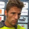 Benoît Costil, gardien de but du Stade Rennais, élu joueur le plus sexy de la Ligue 1 par les lecteurs et les lectrices du magazine Tétu, à Rennes le 12 août 2012.