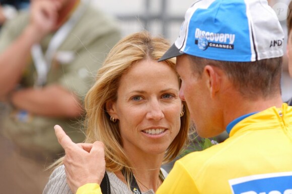 Lance Armstrong et Sheryl Crow à Tours-Blois le 5 juillet 2005