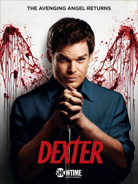 Michael C. Hall pose pour l'affiche de la série Dexter, diffusée sur Showtime.