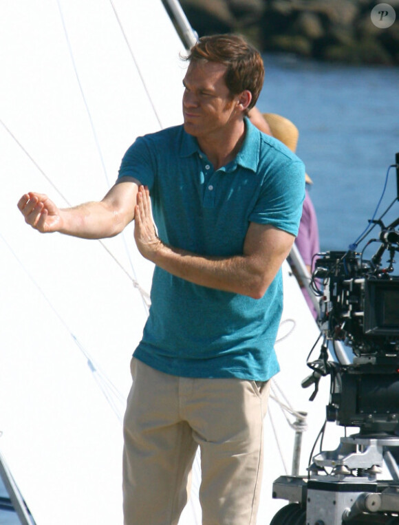Michael C. Hall sur le tournage de Dexter, à Long Beach, le 20 août 2012.