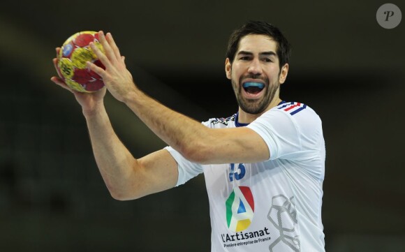 Nikola Karabatic lors du championnat du monde de Handball face à l'Islande à Barcelone le 20 janvier 2013