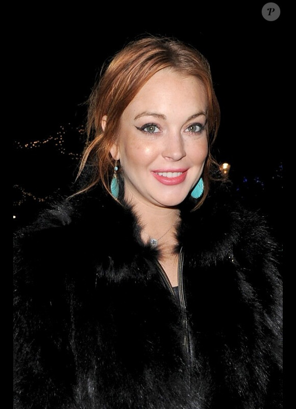 La jolie Lindsay Lohan va dîner au restaurant Nozomi à Londres, le 2 janvier 2013.