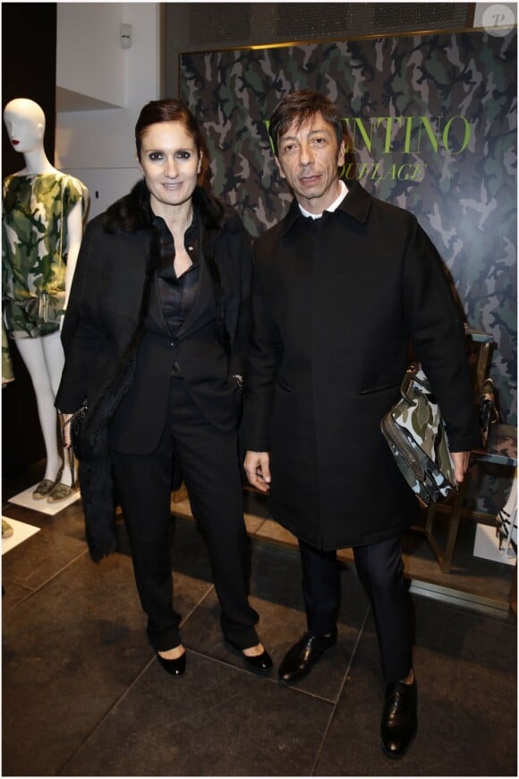 Exclusif - Maria Grazia Chiuri et Pier Paolo Piccioli, directeurs artistiques de Valentino, célèbrent le lancement de leur collection Camouflage de Valentino au Montaigne Market. Paris, le 16 janvier 2013.