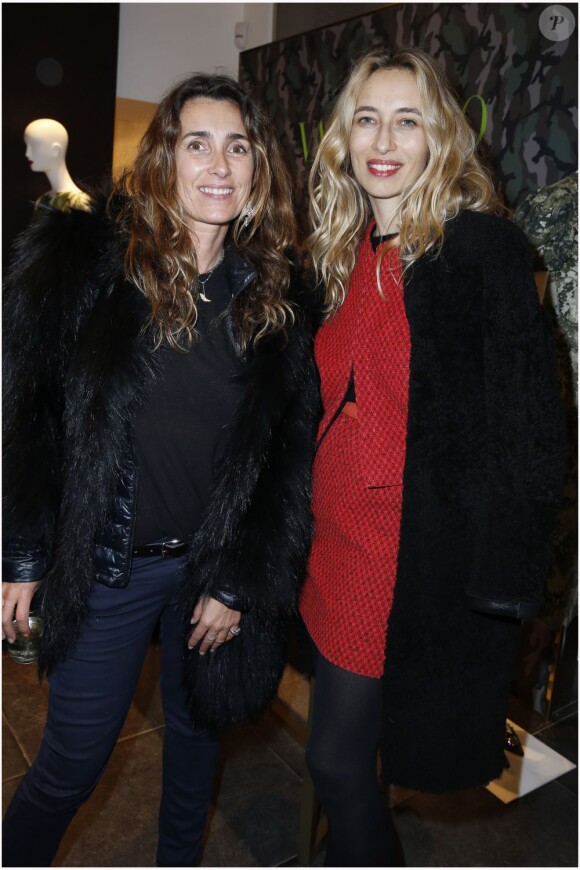 Exclusif - Mademoiselle Agnès et Alexandra Golovanoff assistent au cocktail de présentation de la collection Camouflage de Valentino au Montaigne Market. Paris, le 16 janvier 2013.