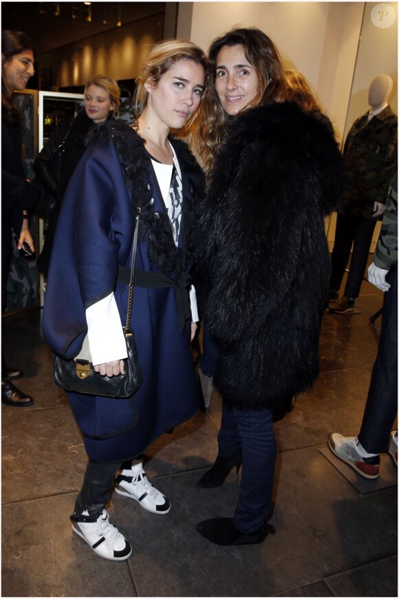 Exclusif - Vahina Giocante et Mademoiselle Agnès assistent au cocktail de présentation de la collection Camouflage de Valentino au Montaigne Market. Paris, le 16 janvier 2013.