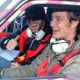  Pierre Casiraghi et Jean-Thierry Besins à Monaco le 31 janvier 2013, lors de sa participation au XVIe Rallye Monte-Carlo historique, au volant d'une Renault 5 Alpine aux couleurs de la principauté. 
