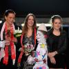 Pauline Ducruet, sa mère Stéphanie de Monaco et sa jeune soeur Camille Gottlieb étaient accueillies par les clowns blancs lors du Festival New Generation des arts du cirque à Monaco le 2 février 2013