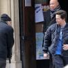 Mark Wahlberg quitte la Cathédrale américaine de la Sainte Trinité à Paris, le 3 février 2013.