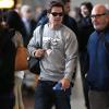 Mark Wahlberg arrive a l'aeroport de Paris. L'acteur vient en visite privee. Le 2 fevrier 2013  Mark Wahlberg seen arriving at Paris airport. On february 2nd 201302/02/2013 - Paris