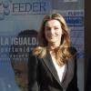 La princesse Letizia d'Espagne à Madrid le 5 février 2013 pour une réunion de travail de la Fédération espagnole des maladies rares (FEDER), dont elle est la présidente d'honneur.