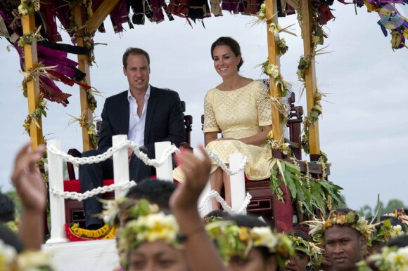 Le prince William et Kate Middleton en septembre 2012 lors de leur tournée en Asie-Pacifique pour le jubilé de diamant de la reine Elizabeth II.