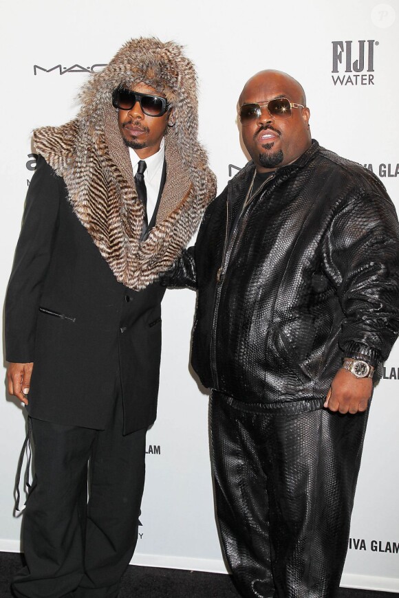 Big Gip et CeeLo Green au gala de l'amfAR à New York, le 6 février 2013. La soirée avait pour but de réunir des fonds pour la recherche contre le sida.