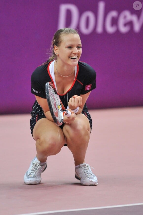 Agnes Szavay lors de l'Open gaz de France le 9 février 2008 à Paris