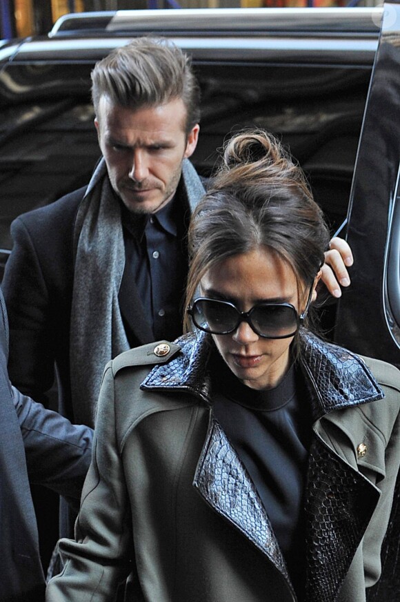 Victoria et David Beckham à la Fashion Week de New York le 10 février 2013.