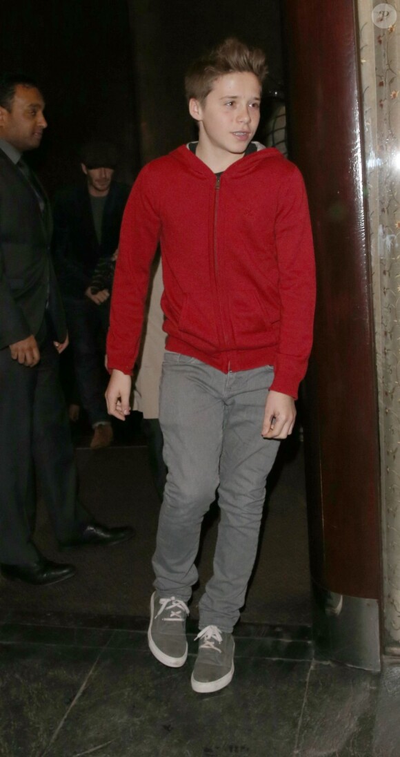 Brooklyn, le fils de David Beckham à Londres le 8 février 2013.