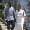 Kim Kardashian enceinte et Kanye West visitent Rio De Janeiro en compagnie de Will Smith, le 10 février 2013. Ils ont visité Vidigal une favela de la ville.