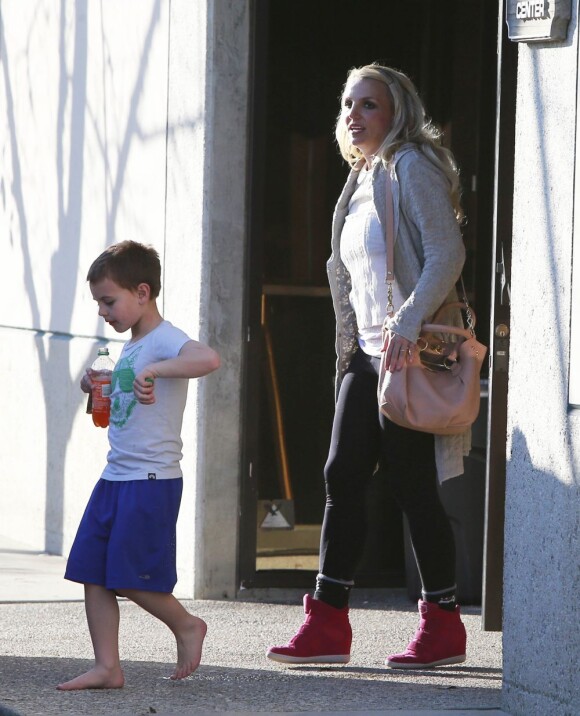Britney Spears se rend dans un parc avec sa mère Lynne et ses enfants Sean et Jayden James à Thousand Oaks, le 12 février 2013.
