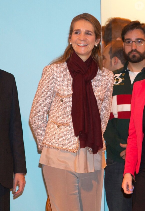 L'infante Elena d'Espagne lors de l'ouverture du 21e Salon international de l'Etudiant de Madrid (AULA), le 13 février 2013