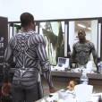 Yannick Nyanga, victime consentante d'un body painting pour incarner Prophet, héros de la saga vidéo ludique Crysis 3