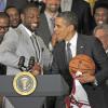 Barack Obama et Dwyane Wade à la Maison Blanche le 28 janvier 2013