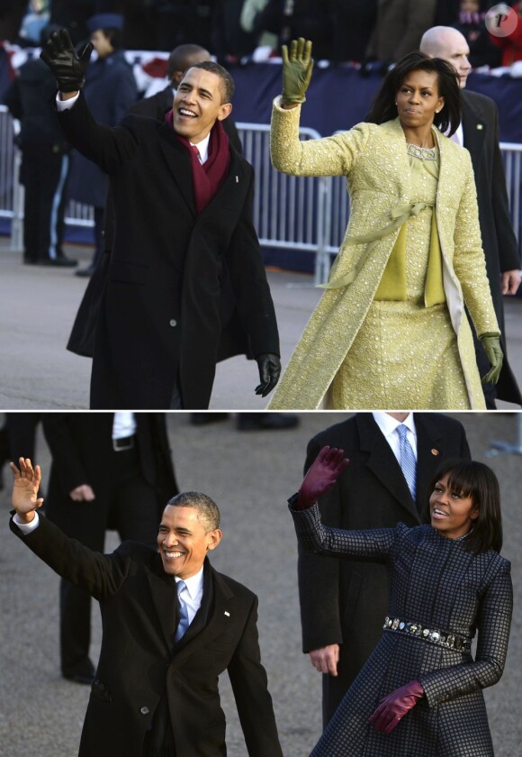 Cliché comparatif entre la cérémonie d'investiture de Barack Obama en 2009 et celle de 2013.