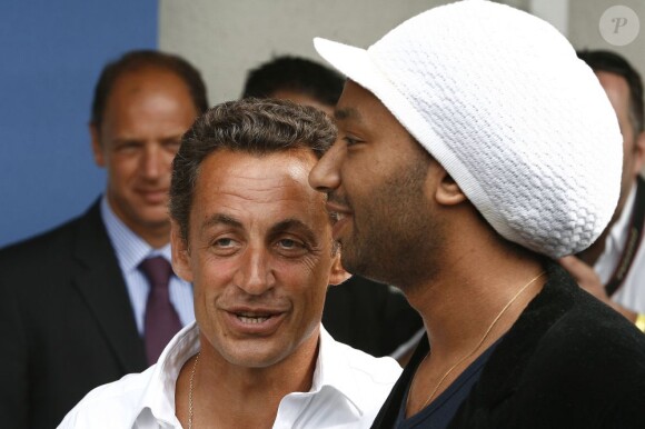 Nicolas Sarkozy et Doc Gyneco à Marseille, le 2 septembre 2006.