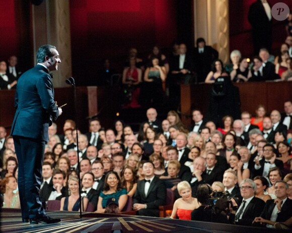 Jean Dujardin vient de recevoir le prix du meilleur acteur à Los Angeles, le 26 février 2012.
