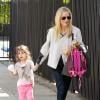 L'actrice Sarah Michelle Gellar emmène sa fille Charlotte à l'école à Santa Monica, le 21 février 2013.