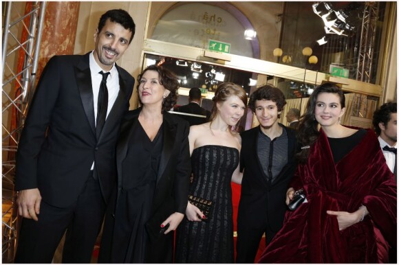 Samir Guesmi, Noémie Lvovsky, Julia Faure, India Hair lors de la 38e cérémonie des César le 22 février 2013 à Paris
