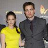 Kristen Stewart et Robert Pattinson à l'avant-première du film Twilight, Chapitre 5 : Révélation 2e partie, à Madrid, le 15 novembre 2012.