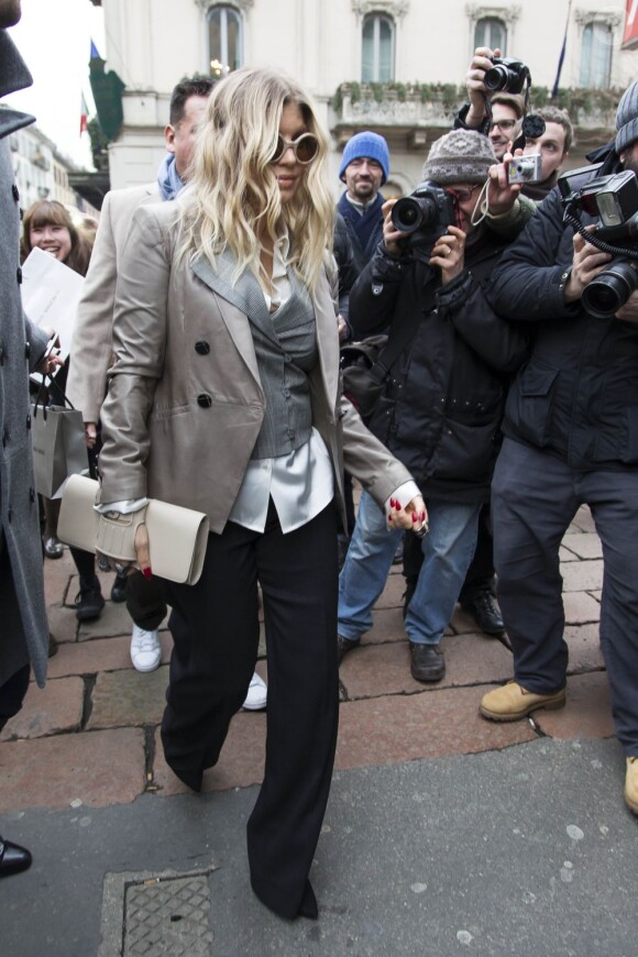 Fergie en plein shopping à Milan, le samedi 23 février 2013.