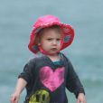 Pink et son mari Carey Hart ont passé la journée sur une plage de Miami avec leur fille Willow, le 25 février 2013. La petite fille était adorable avec son T-shirt smiley.