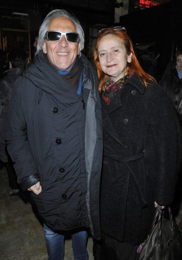 Gilbert Montagné et son épouse Nicole pour la 200e d'"Inconnu à cette adresse" au Théâtre Antoine à Paris, le 25 février 2013.
