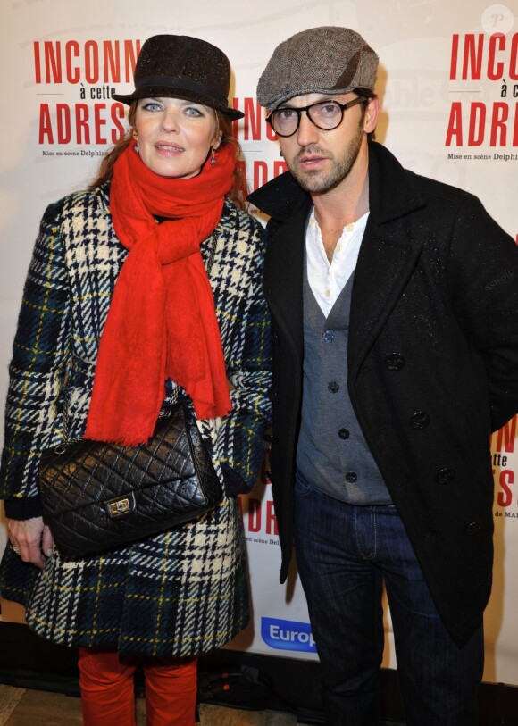 Gwendoline Hamon et Frédéric Diefenthal pour la 200e d'"Inconnu à cette adresse" au Théâtre Antoine à Paris, le 25 février 2013.