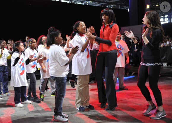 Michelle Obama s'est mobilisée pour son mouvement contre l'obésité à Chicago, le 28 février 2013.