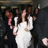 Kim Kardashian (enceinte) arrive à l'aéroport de Charles De Gaulles à Paris le 3 Mars 2013