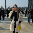 Anna Dello Russo arrive à l'Espace Éphémère du jardin des Tuileries pour assister au défilé Chloé. Paris, le 3 mars 2013.