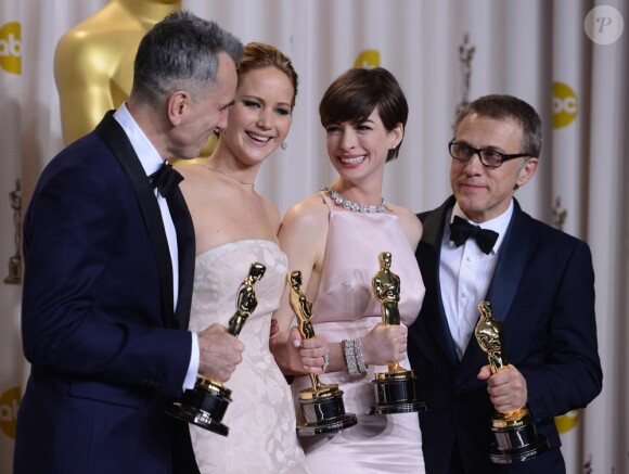 Daniel Day-Lewis, Jennifer Lawrence, Anne Hathaway aux Oscars 2013