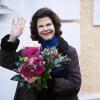 La reine Silvia en visite dans la ville de Kalmar, dans le comté de Kalmar, à l'occasion du jubilé du roi, le 5 mars 2013.