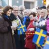 Carl XVI Gustaf de Suède et la reine Silvia en visite dans la ville de Oskarshamn, dans le comté de Kalmar, à l'occasion du jubilé du roi, le 5 mars 2013.