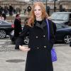 Jessica Chastain arrive au défilé Louis Vuitton à Paris le 6 mars 2013