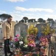 Georges El Assidi lors d'une cérémonie au cimetière de l'Ouest à Narbonne où repose Charles Trenet, le 19 fevrier 2012.