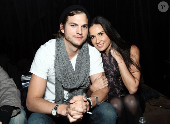 Ashton Kutcher et Demi Moore à Dallas, au Texas le 5 février 2011.