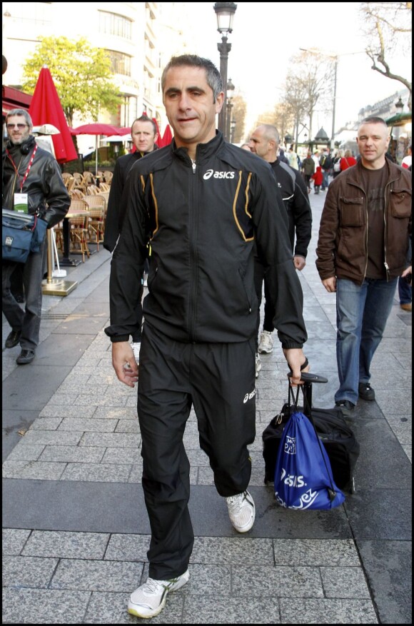 Laurent Jalabert au Marathon de Paris 2010.