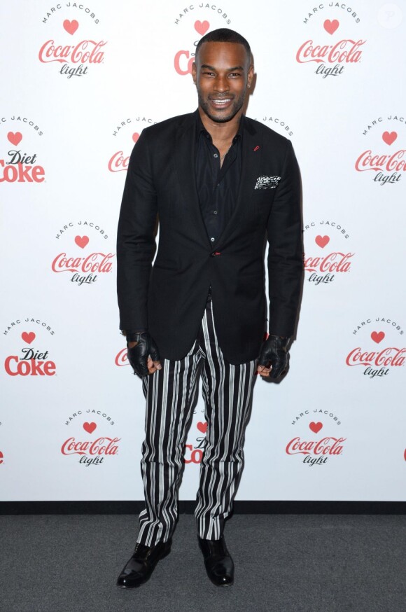Tyson Beckford au lancement des bouteilles de Diet Coke imaginées par Marc Jacobs, à Londres, le 11 mars 2013.