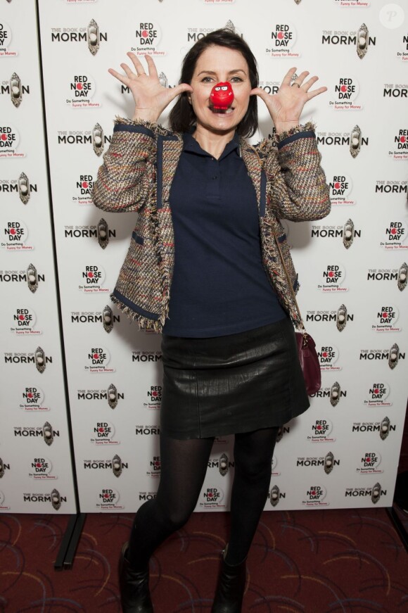 Sadie Frost assiste à la représentation de la comédie musicale The Book of Mormon au profit du Red Nose Day au Prince of Wales Theatre. Londres, le 13 mars 2013.